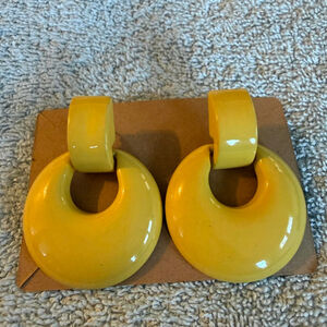 Fashion Yellow Hoop Earrings